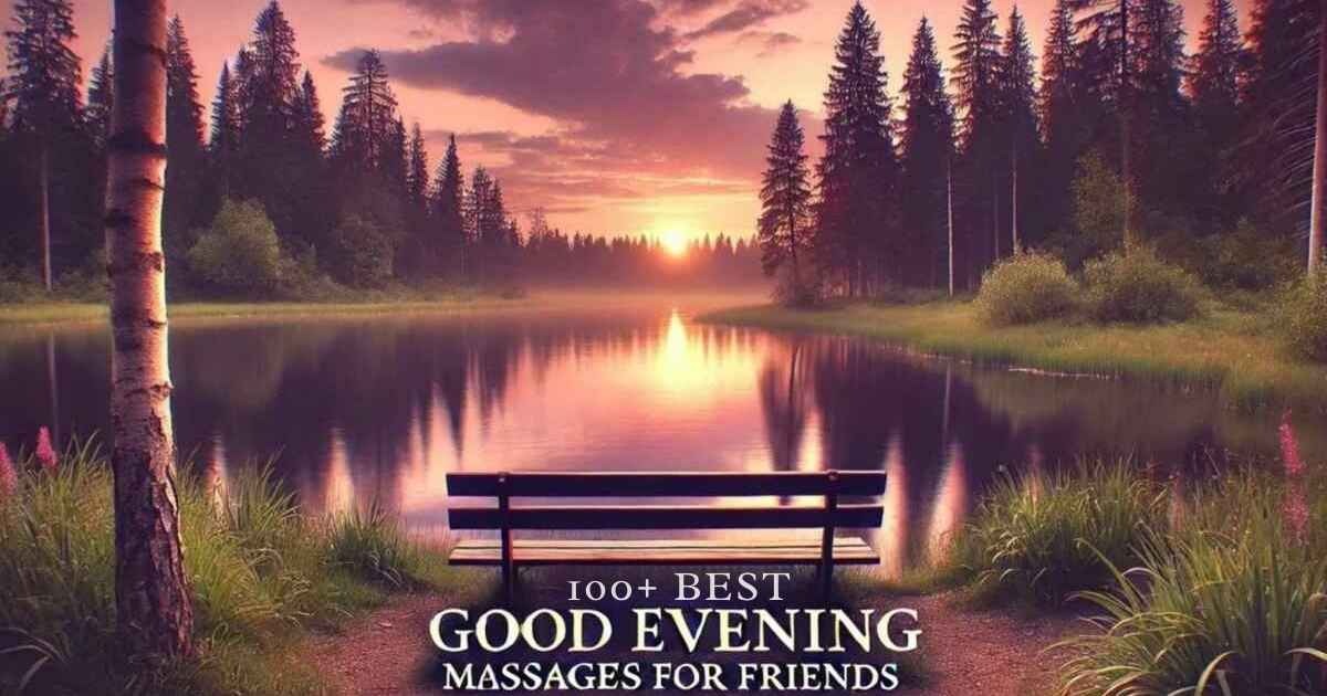 Good evening message for friends sunset image