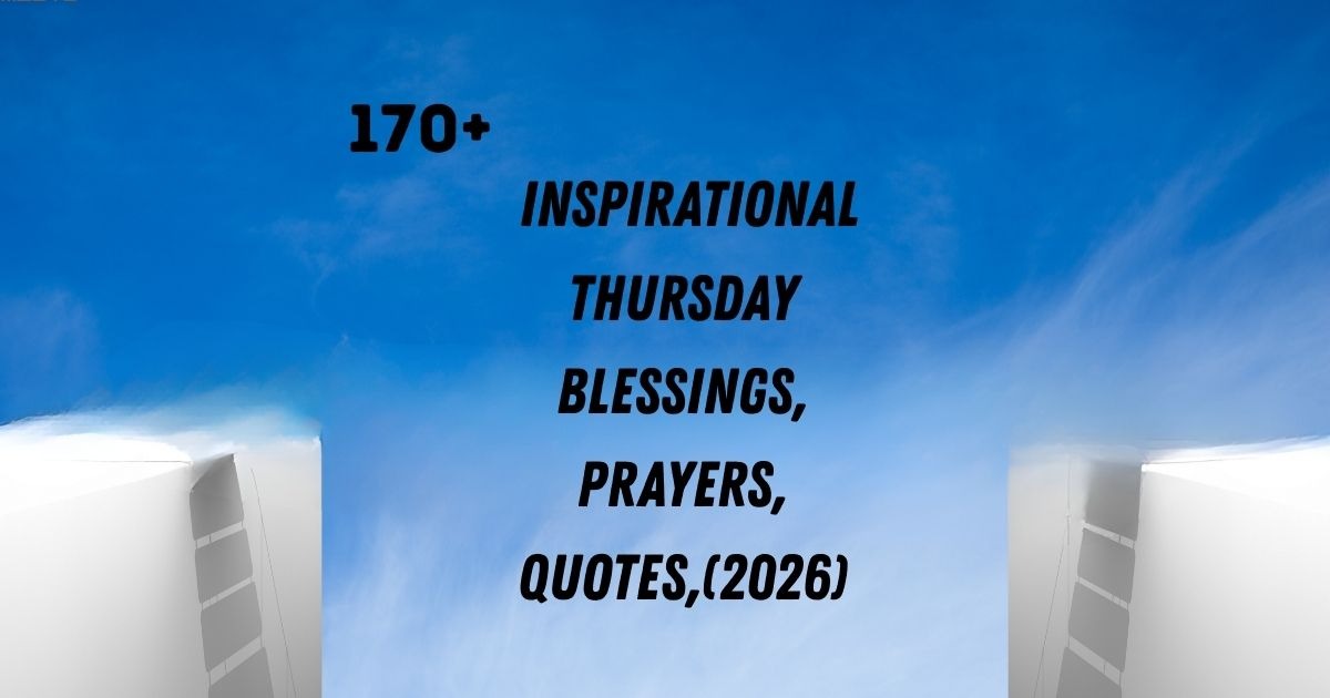 Inspirational Thursday blessings quote with a peaceful sunrise background showing faith, gratitude, and a positive start to Thursday morning.