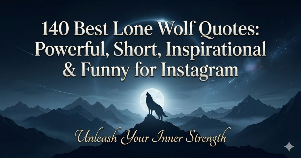 Collection of lone wolf quotes featuring powerful, short, inspirational, and funny sayings perfect for Instagram captions and motivational posts. 🐺✨
