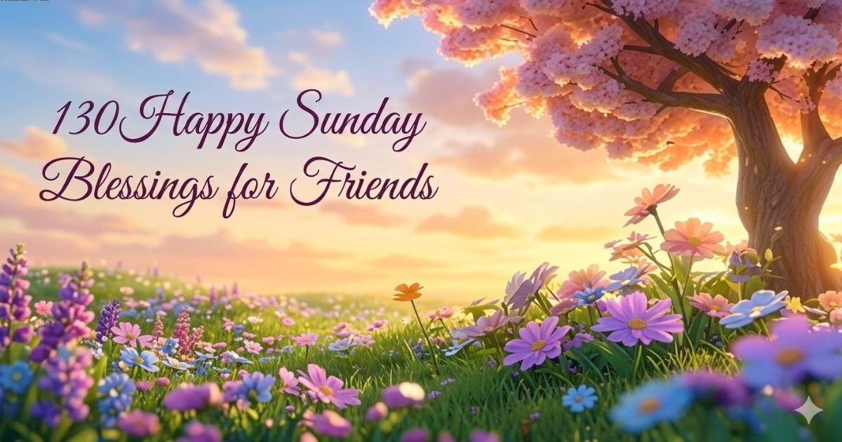 Happy Sunday blessings message for friends with a peaceful morning background, spreading positivity, love, joy, and uplifting vibes.