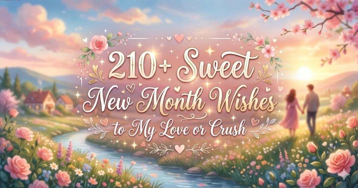 A collection of 210+ sweet and romantic New Month wishes to share with your love or crush, filled with love, positivity, and warmth
