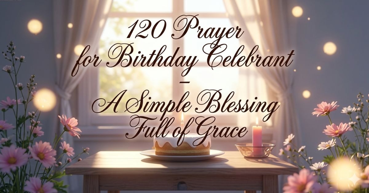 Prayer for birthday celebrant with candles and cake