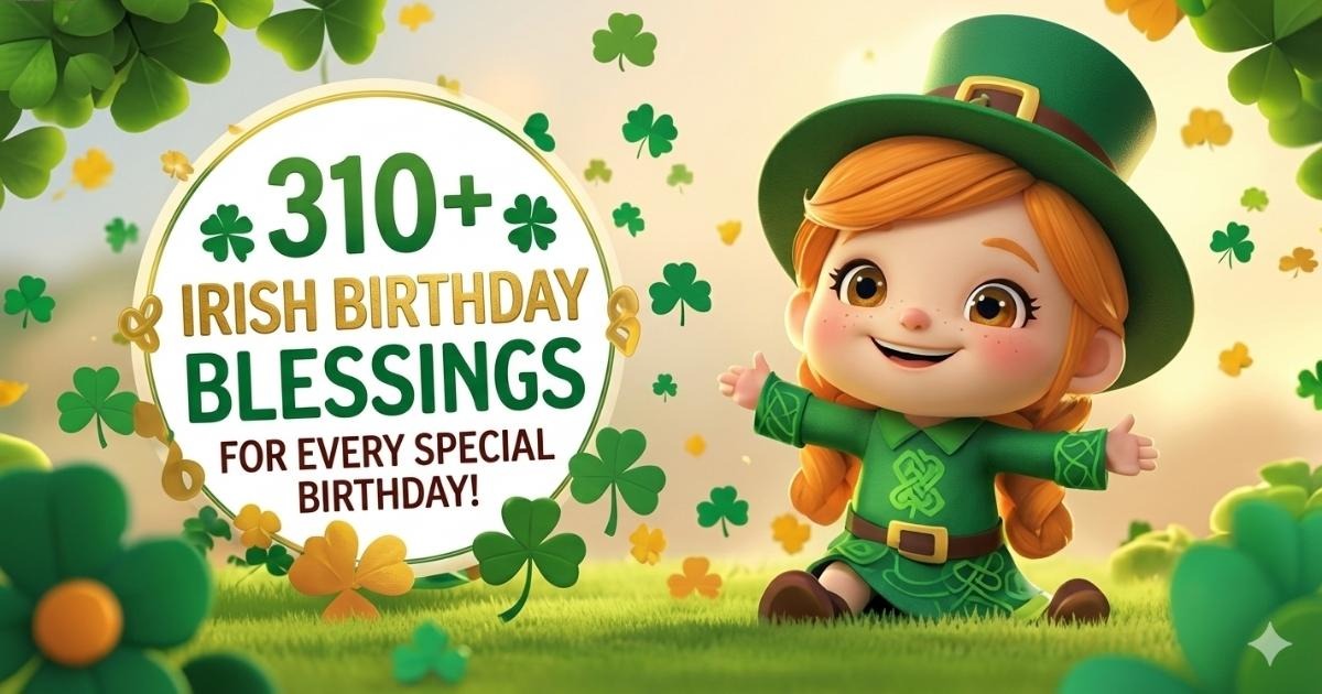 "Over 310 Irish birthday blessings and messages for every special occasion, featuring traditional and heartfelt wishes."