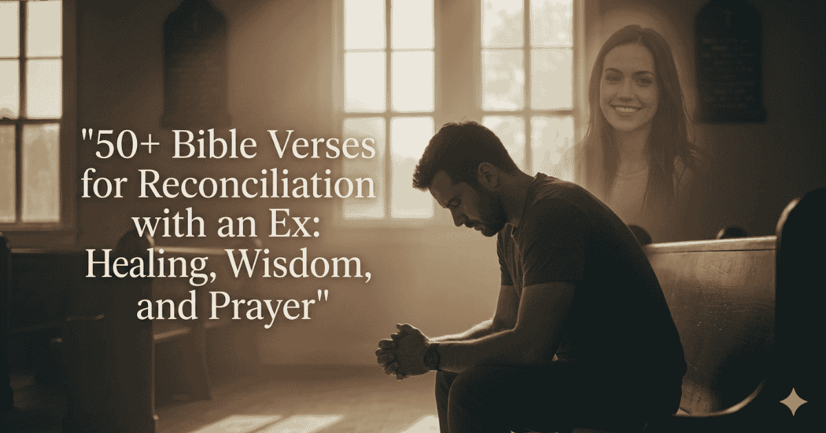 "A collection of 50+ Bible verses for reconciliation with an ex, offering healing, wisdom, and prayer to help restore relationships."