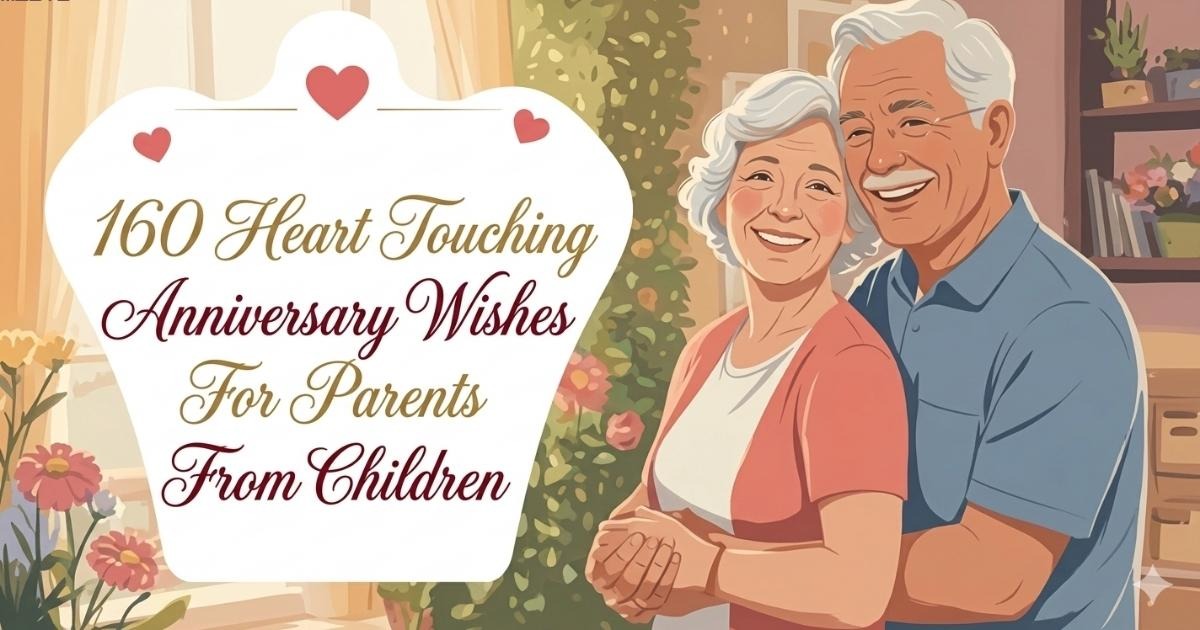 A collection of 160 touching anniversary wishes for parents from children, filled with love, gratitude, and appreciation to celebrate their special day.