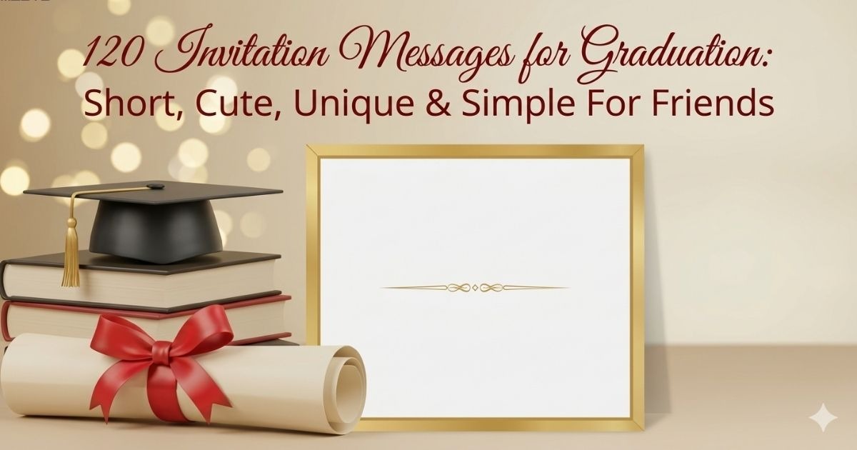 A collection of 120 short, cute, unique, and simple graduation invitation messages to share with friends, making your graduation day even more memorable.