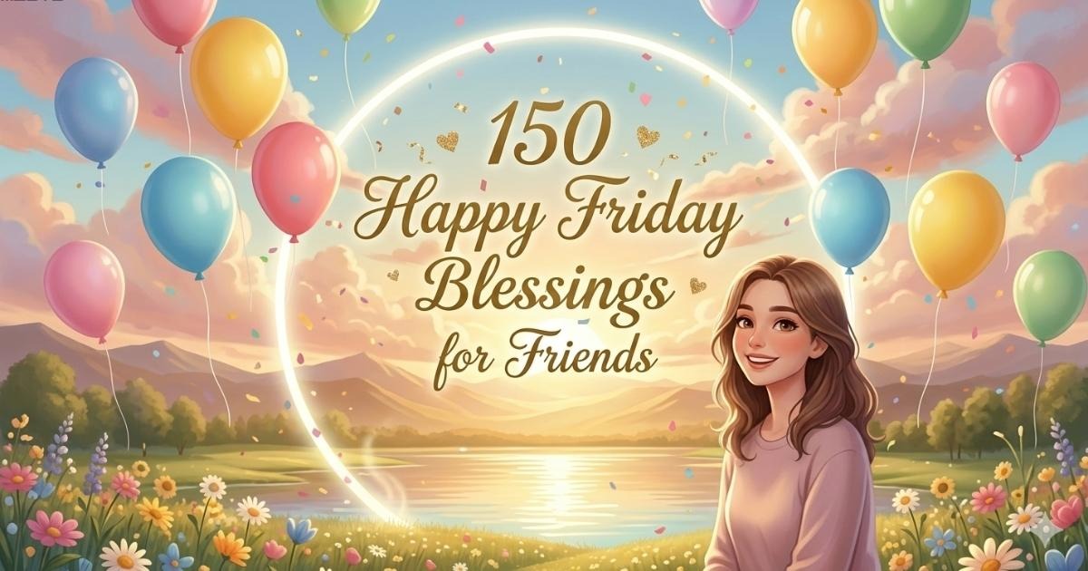 Collection of 150 happy Friday blessings for friends with uplifting wishes, prayers, positivity, and inspirational messages.